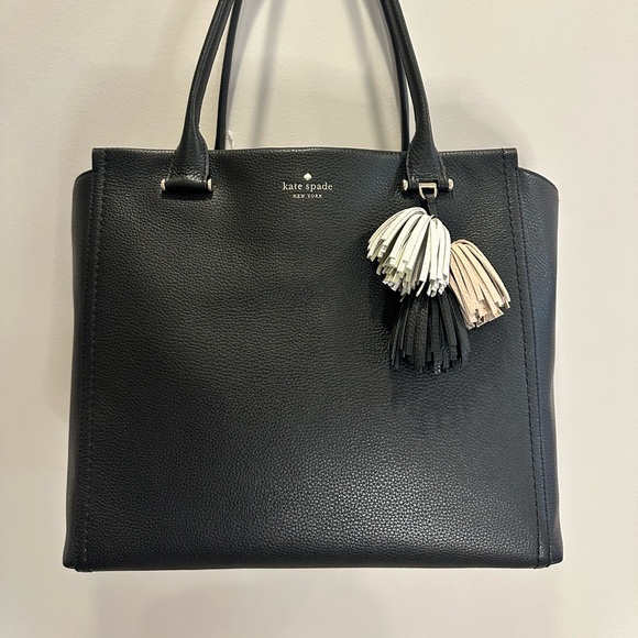 NWT KATE SPADE Palmer Drive Pebbled Leather Tote Handbag Purse Black